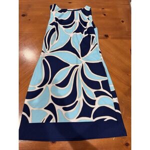 American Living Sleeveless Dress Size 10 Navy Light Blue Floral Women's Casual